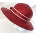 Vintage Red White Trim Bow ITALY Viscose Woven Beach Sun Day Derby Church Hat  eb-71277942